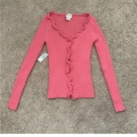 Pink Ruffled Cardigan - Picture 6 of 6